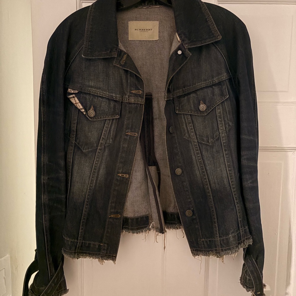 Burberry Black Jean Jacket Classic Design
